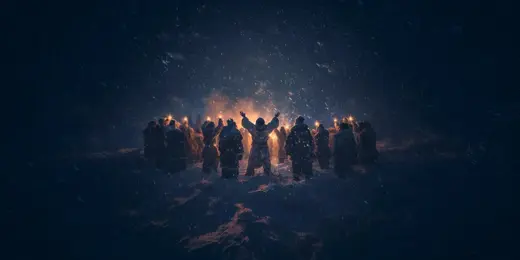 Turkic Prayer in the Snow