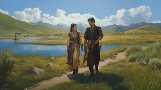 Kipchak Couple by the Lake