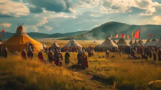 Yurt Village with the Yellow Khan's Yurt