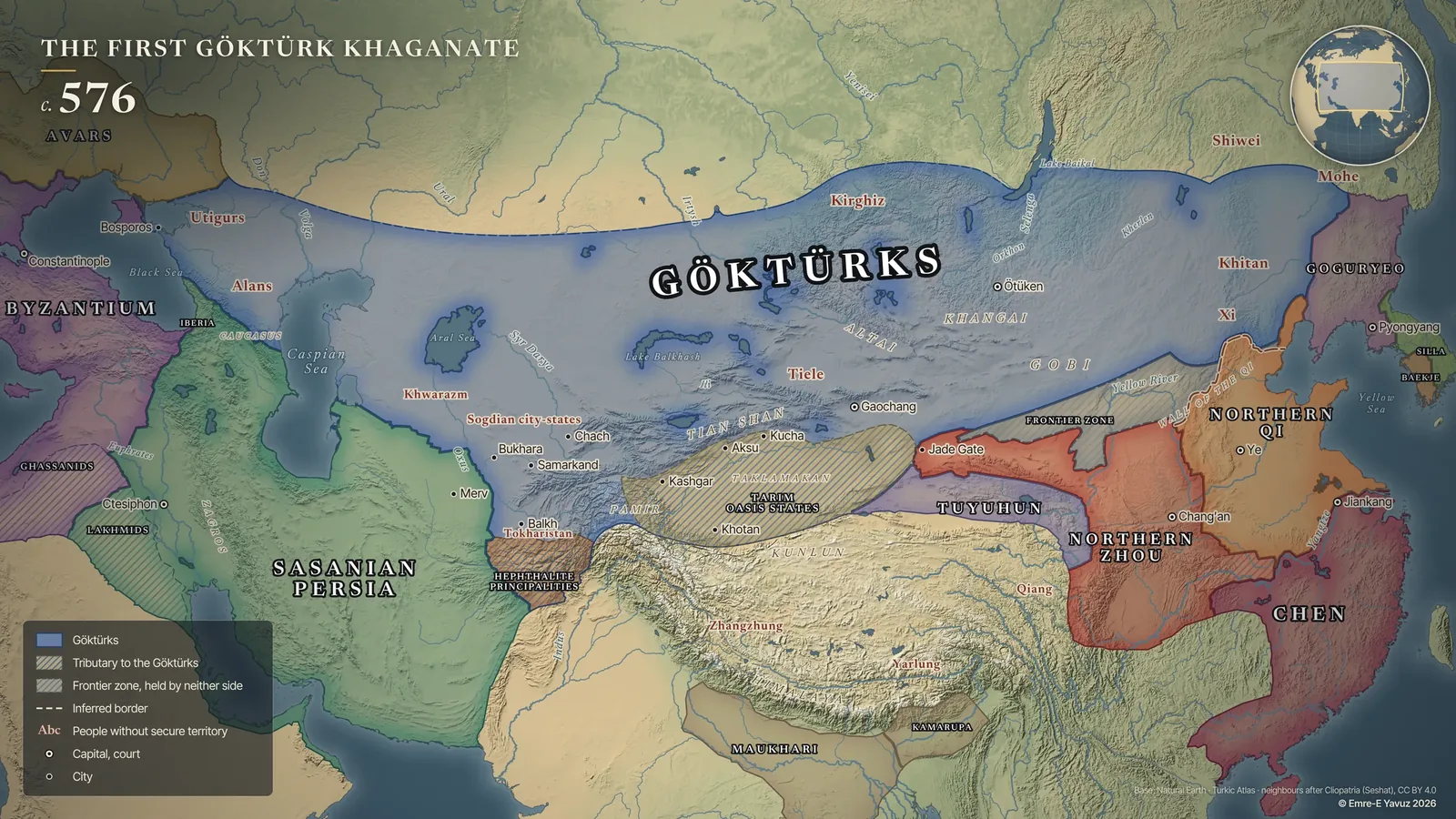 The First Göktürk Khaganate, c. 576