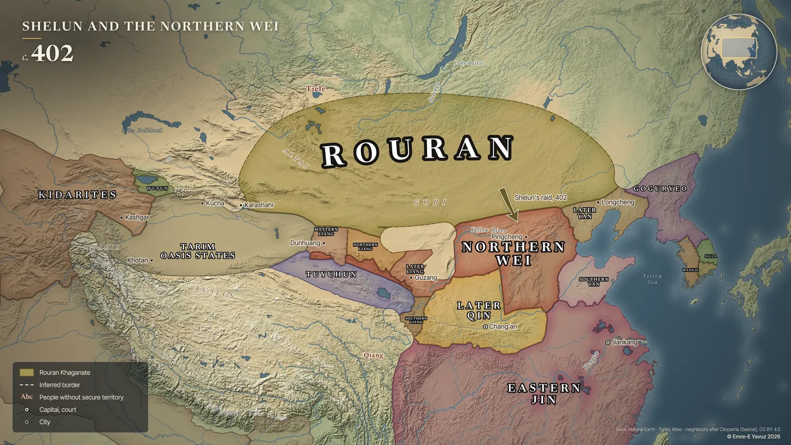 Shelun and the Northern Wei, c. 402